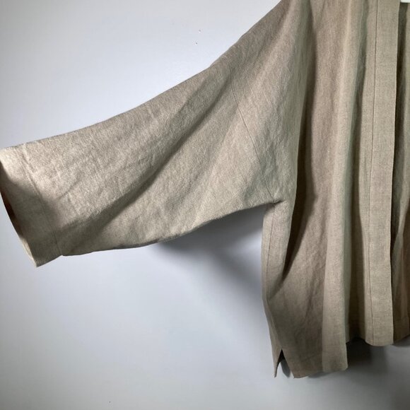 Womens Eskandar Open Linen Jacket Heavy Weight Lagenlook Tan Esk 0 US 6/8 - Picture 4 of 11